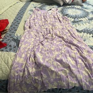 Lane Bryant Lavender and Cream Midi Dress